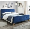 Двуспальная кровать Malmo Velvet синяя