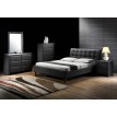 Двуспальная кровать из экокожи Samara черная