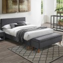 Двуспальная кровать Azurro Velvet 160 серая