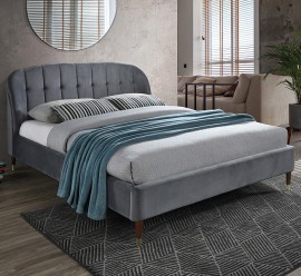 Двуспальная кровать Liguria Velvet 160 серая 