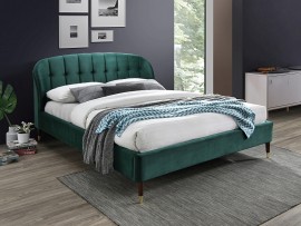 Двуспальная кровать Liguria Velvet 160 зеленая 