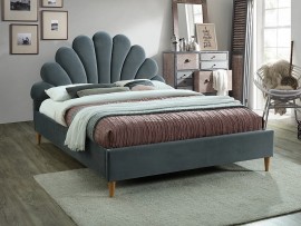 Двуспальная кровать Santana Velvet серая