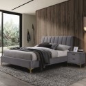 Двуспальная кровать Mirage Velvet серая