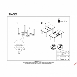 Стол обеденный раздвижной TIAGO 2 белый
