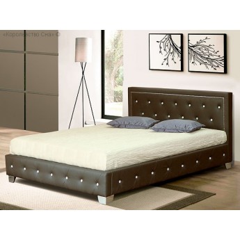 Двуспальная кровать из экокожи Moree Brown