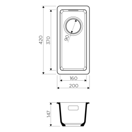 Кухонная мойка Omoikiri Kata 20-U-DC