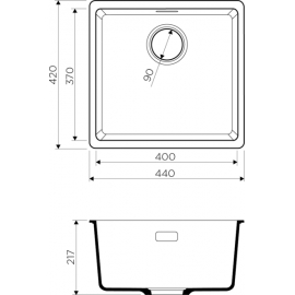 Кухонная мойка Omoikiri Kata 44-U-DC