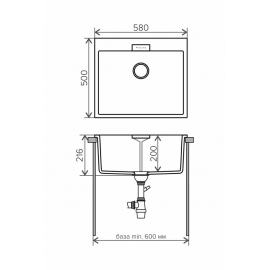 Кухонная мойка Tolero Loft TL-580 №823 (темно-бежевый)