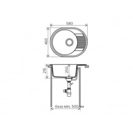 Кухонная мойка Polygran F-22 №328 (опал)