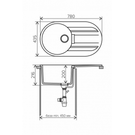Кухонная мойка Tolero Loft TL-780 №823 (темно-бежевый)