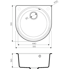 Кухонная мойка Omoikiri Akegata 51-DC (темный шоколад)