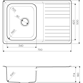 Кухонная мойка Omoikiri Sagami 79-IN