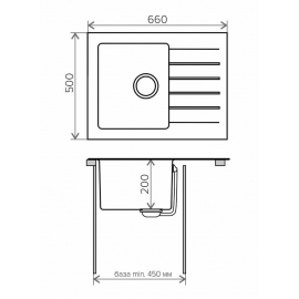 Кухонная мойка Tolero TTS-660 (белый)