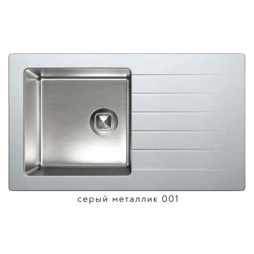 Кухонная мойка Tolero TTS-860 (серый металлик)