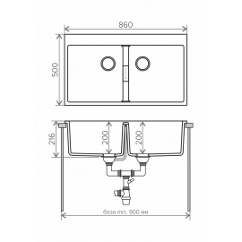 Кухонная мойка Tolero Loft TL-862 №911 (черный)