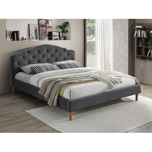 Двуспальная кровать Chloe Velvet 160 серая