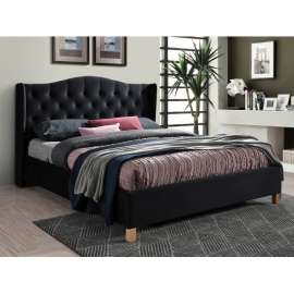 Кровать Signal ASPEN VELVET BLUVEL 19 черный/дуб 160/200 
