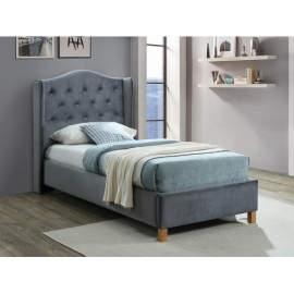  Односпальная кровать Signal ASPEN VELVET серый/дуб 90/200 