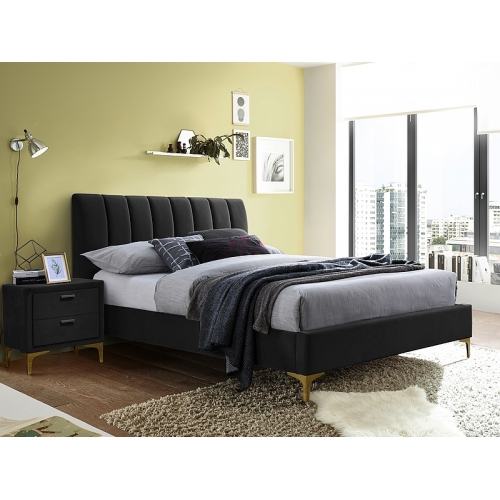 Кровать Signal MIRAGE VELVET черный/золотой 160/200