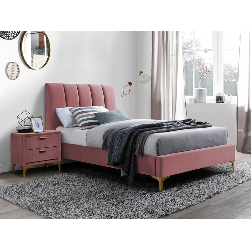 Односпальная кровать Signal MIRAGE VELVET античный розовый