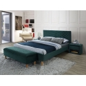 Двуспальная кровать Azurro Velvet 180 зеленая