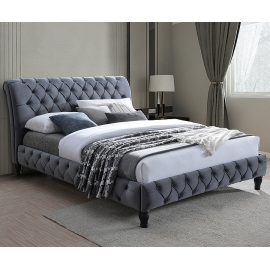 Двуспальная кровать Malena Velvet 160 серый бархат 