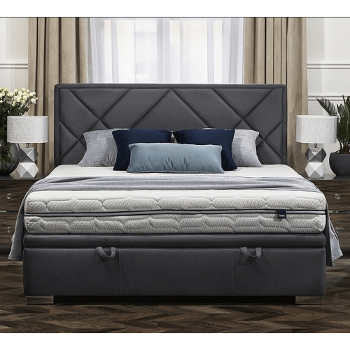 Двуспальная кровать с подъемным механизмом Magia Velvet 160 серая