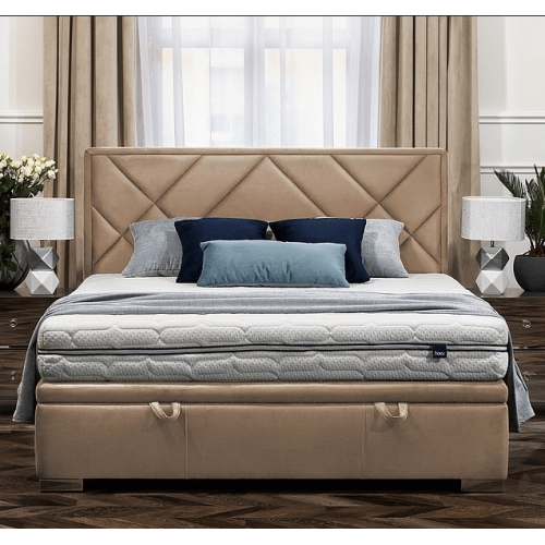 Двуспальная кровать с подъемным механизмом Magia Velvet 160 бежевая