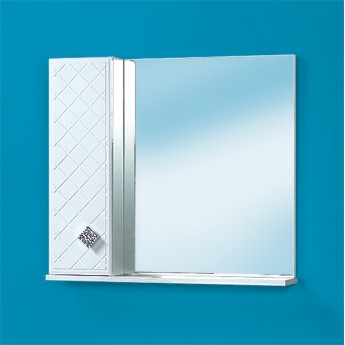 Навесной шкафчик с зеркалом в ванную Акваль Зара 75 см