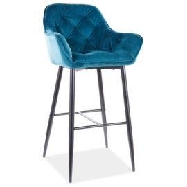 Барный стул Signal CHERRY H-1 VELVET бирюзовый