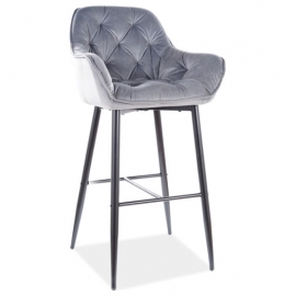 Барный стул Signal CHERRY H-1 VELVET серый