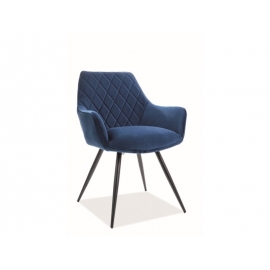 Стул кухонный Signal LINEA Velvet Bluvel 86 темно-синий/черный мат