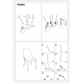Стул кухонный Signal PIANO Velvet Bluvel 86 темно-синий/черный мат