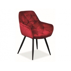 Стул кухонный Signal CHERRY Velvet Bluvel 59 бордовый/черный мат