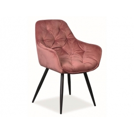 Стул кухонный Signal CHERRY Velvet Bluvel 52 античный розовый/черный мат