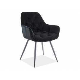 Стул с подлокотниками CHERRY MATT VELVET черный