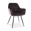 Стул с подлокотниками Signal CHERRY Velvet Bluvel 48 коричневый