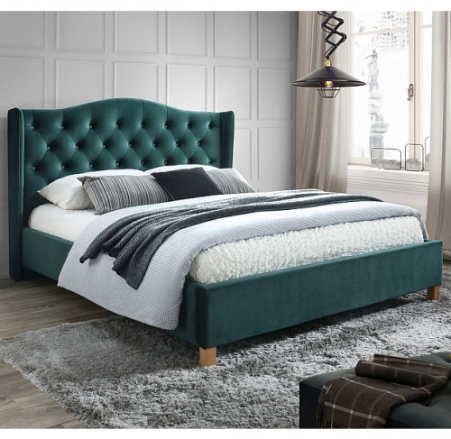 Двуспальная кровать Aspen Velvet 160 зеленая