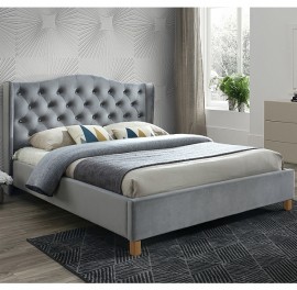 Двуспальная кровать Aspen Velvet 140 серая