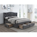 Двуспальная кровать Signal ASPEN II VELVET 160 серая