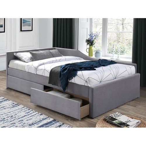 Полуторная кровать SIGNAL ELIOT VELVET 120х200 серая ткань