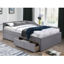 Полуторная кровать SIGNAL ELIOT VELVET 120х200 серая