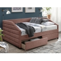 Полуторная кровать SIGNAL NADIA VELVET 120х200 античный розовый