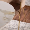 Круглый стеклянный обеденный стол SIGNAL AZALIA Ceramic белый/золотой 90