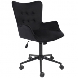 Кресло поворотное BELLA black Seven 035 черный велюр