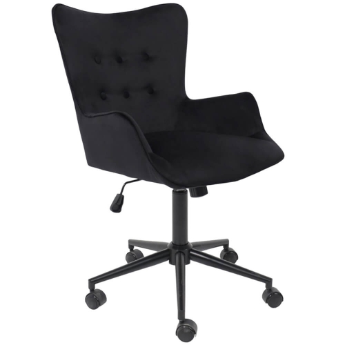 Кресло поворотное BELLA black Seven 035 черный велюр