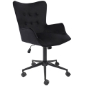 Кресло поворотное BELLA black Seven 035 черный велюр