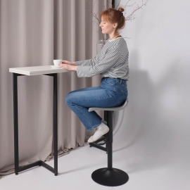 Барный стул SLIM серый велюр/черный