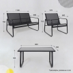 Комплект садовой мебели VERANDA (2 кресла, диван, стол)