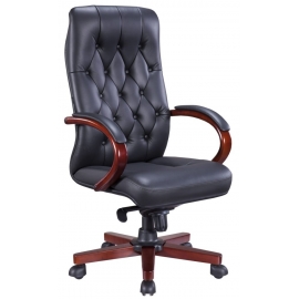 Кресло руководителя Everprof Monaco Wood Экокожа Черный